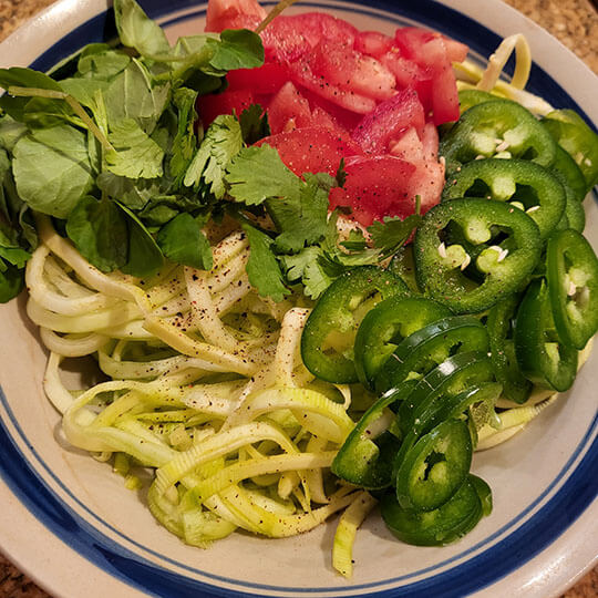 Zoodles with a Garlic Hemp Sauce