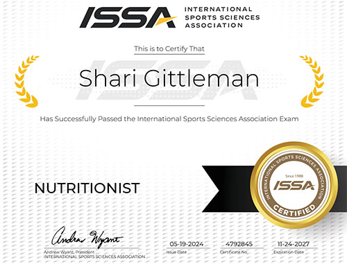 Shari Gittleman - ISSA Certified Nutritionist